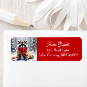 Cute Whimsical Raccoon Christmas