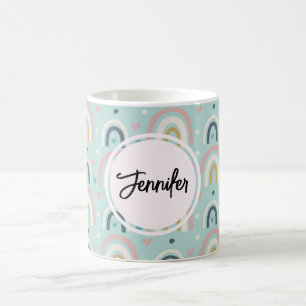 Cute Whimsical Rainbow Pattern Coffee Mug