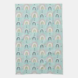 Cute Whimsical Rainbow Pattern Kitchen Towel
