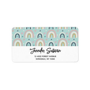 Cute Whimsical Rainbow Pattern Label