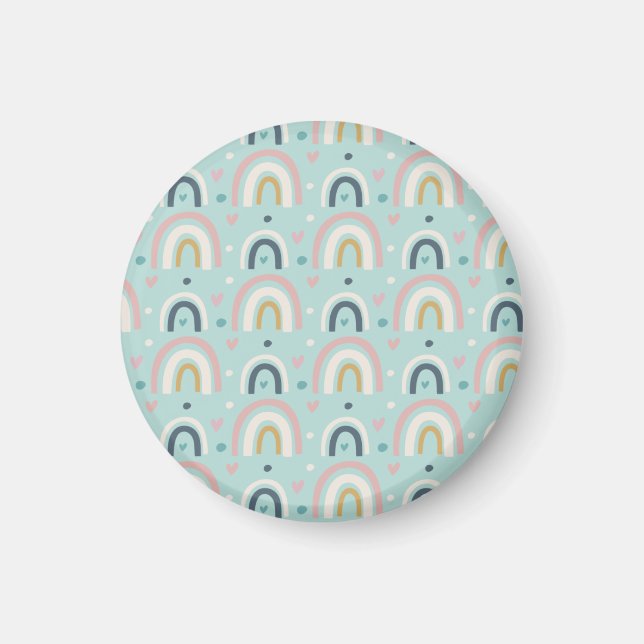 Cute Whimsical Rainbow Pattern Magnet (Front)