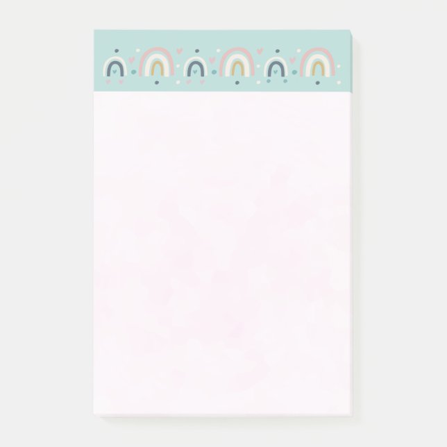 Cute Whimsical Rainbow Pattern Post-it Notes (Front)