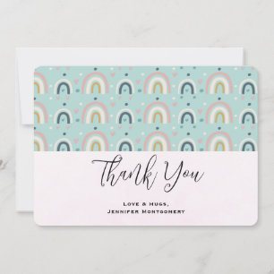 Cute Whimsical Rainbow Pattern Thank You Card