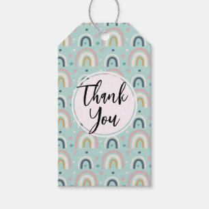Cute Whimsical Rainbow Pattern Thank You Gift Tags