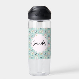 Cute Whimsical Rainbow Pattern Water Bottle