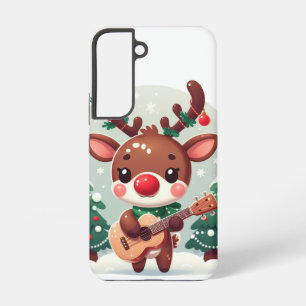 Cute Whimsical Reindeer with guitar Samsung Galaxy Case