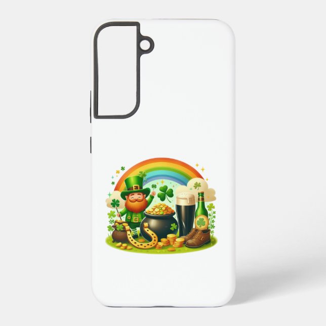 Cute, whimsical Saint Patrick's Day Samsung Galaxy S22+ Case (Back)