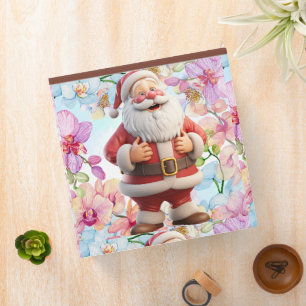 Cute Whimsical Santa Claus with Floral Binder
