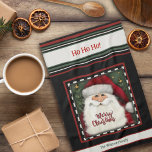 Cute Whimsical Santa Personalized Christmas  Kitchen Towel<br><div class="desc">Cute Personalized Santa tea towel. These Merry Christmas kitchen towels are perfect to add some holiday spirit to your kitchen. Pair it with a bottle of wine and it makes a great Christmas gift for friends, family, coworkers, neighbours, etc. The personalized name annd holiday message area can be changed to...</div>