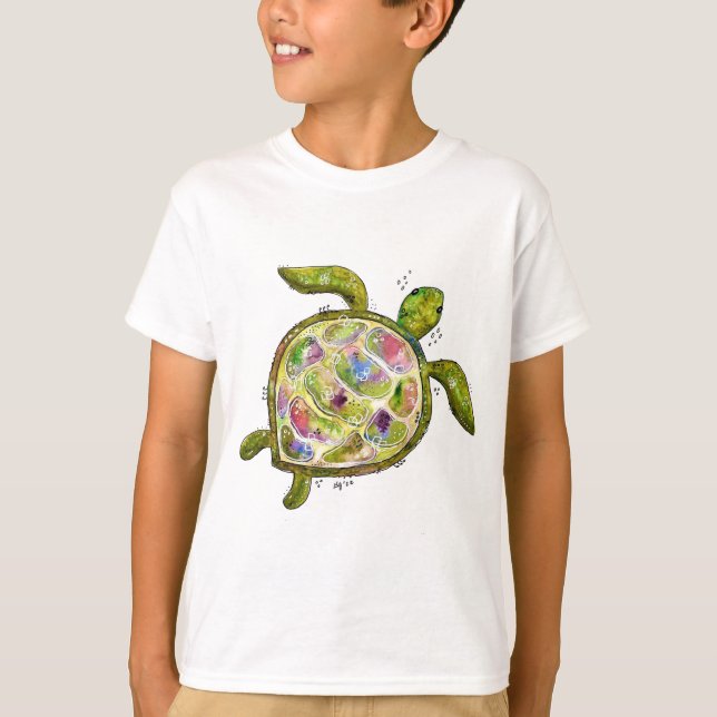 Cute Whimsical Sea Turtle T-Shirt (Front)