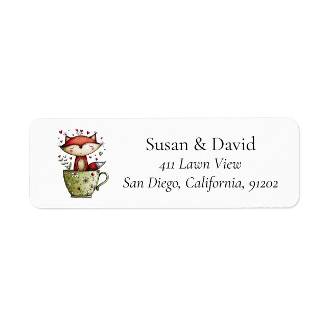 Cute Whimsical Sleeping Fox Teacup Floral Daisy (Front)