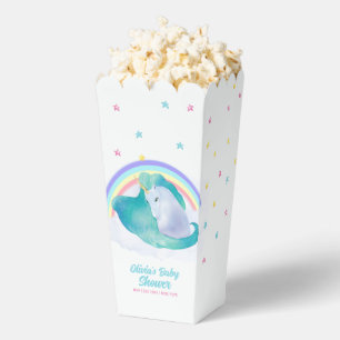 Cute Whimsical Star Unicorn Rainbow Baby Shower Favor Box