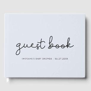 Cute whimsical typography Baby shower Guest Book