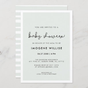 Cute whimsical typography Baby shower Invitation