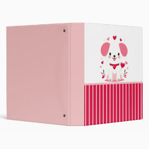 Cute whimsical valentine's puppy binder