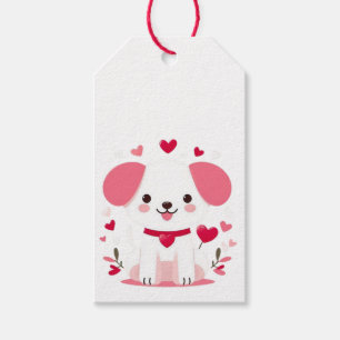 Cute whimsical valentine's puppy gift tags
