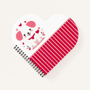 Cute whimsical valentine's puppy notebook