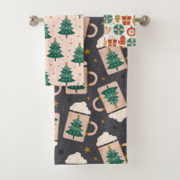 Cute Whimsical Vintage Scandinavian Christmas Pink