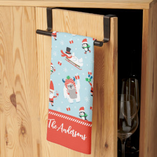 Cute Whimsical Winter Christmas Kitchen Towel