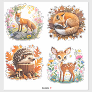 Cute Whimsical Woodland Animals Sticker Pack 1