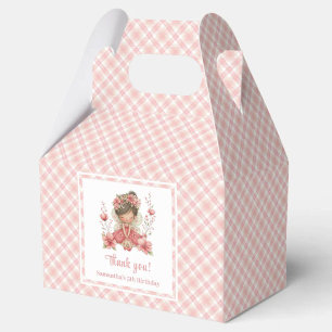 Cute Whimsy Fairy Pink Flowers Girl Birthday Favor Box