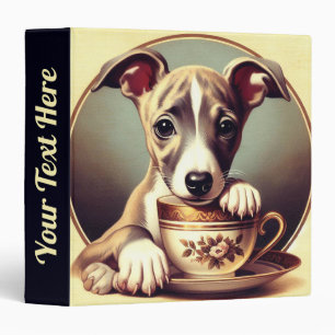 Cute Whippet Puppy Binder