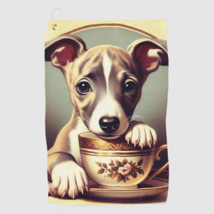 Cute Whippet Puppy Golf Towel