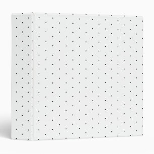 Cute white and black tiny polka dot pattern binder