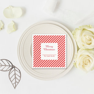 Cute white and red striped napkin