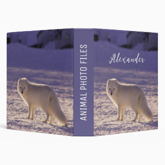 Cute White Arctic Fox Snow Winter Photography Binder