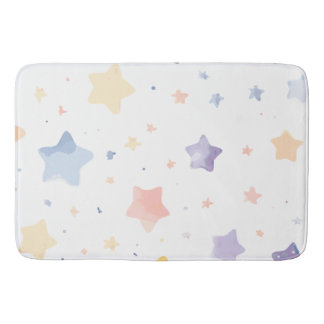 Cute white Bath Mat with stars