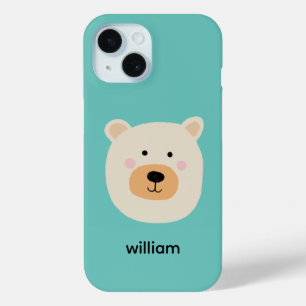 Cute white bear iPhone 15 case