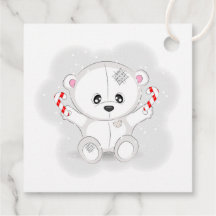 Cute White Bear with Candy Canes