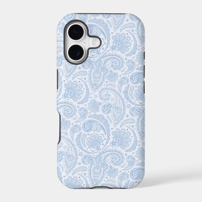 Cute white blue paisley pattern (Back)