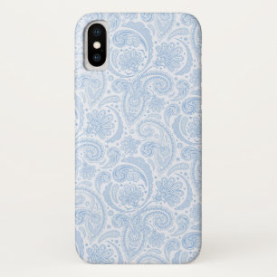 Cute white blue paisley pattern Case-Mate iPhone case
