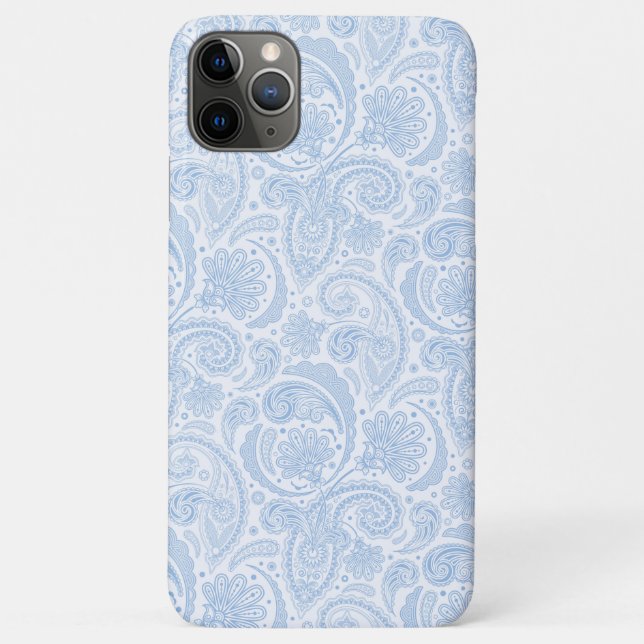 Cute white blue paisley pattern Case-Mate iPhone case (Back)