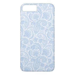 Cute white blue paisley pattern Case-Mate iPhone case