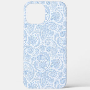 Cute white blue paisley pattern iPhone 12 pro max case
