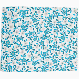 Cute white blue seamless spring flowers patterns binder