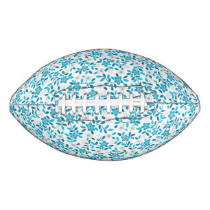 Cute white blue seamless spring flowers patterns football