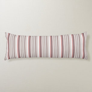 Cute white brown stripes body pillow