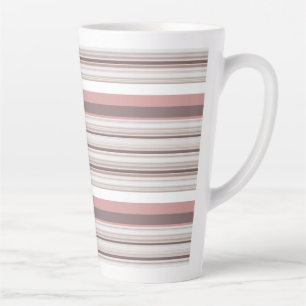 Cute white brown stripes latte mug