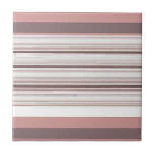 Cute white brown stripes tile