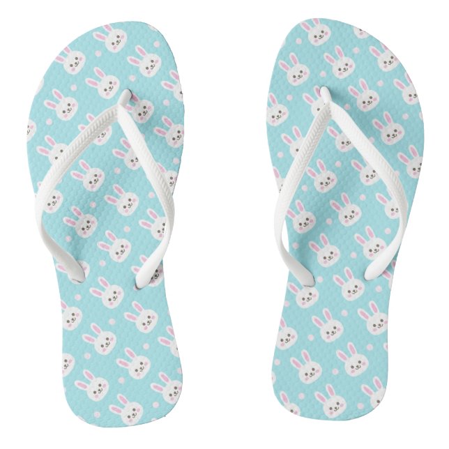 Cute White Bunnies Pattern Easter | Flip Flops (Footbed)