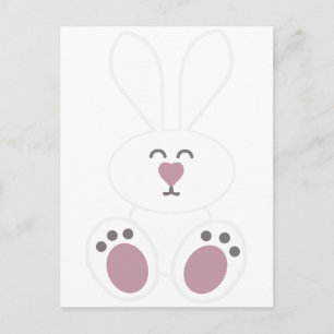 Cute White Bunny Rabbit Postcard
