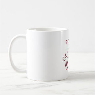 Cute White Cat Loves Drinking Boba Tea Coffee Mug