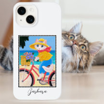 Cute White Cat Mouse Best Friends Bicycle Name