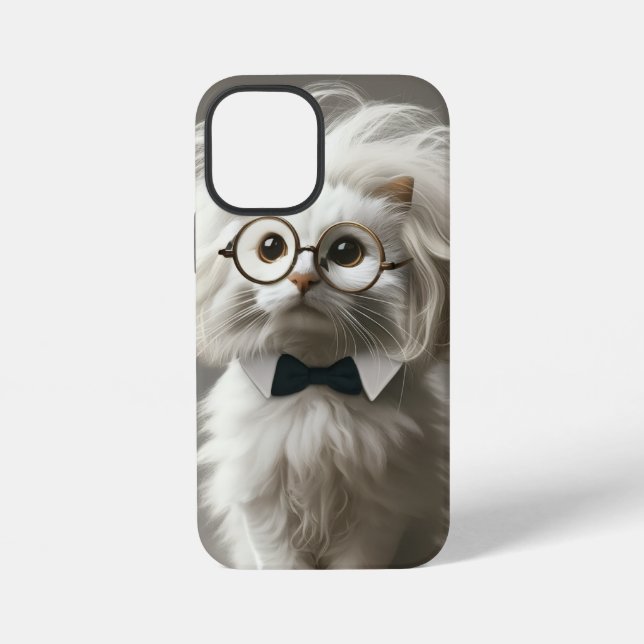  Cute  White Cat  – Personalized iPhone Case (Back)