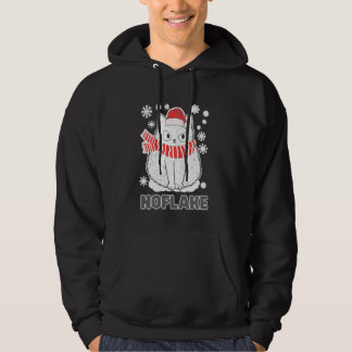 Cute White Cat Xmas Christmas Snowflake Cat Pajama Hoodie