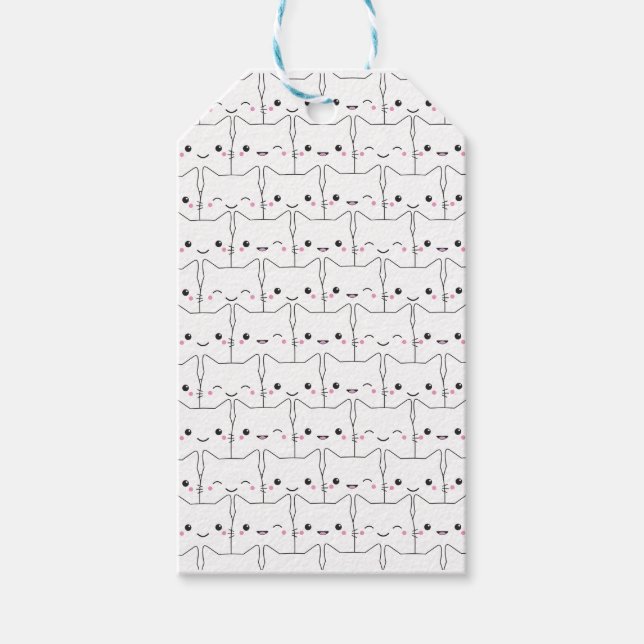 Cute white cats gift tags (Front)